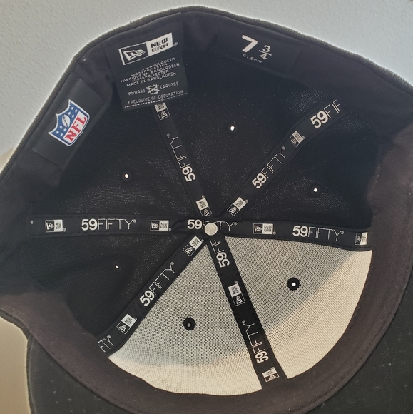 New Era NFL New England Patriots Fitted 59fifty Hat Cap Black sz 7 3/4 - Picture 6 of 7